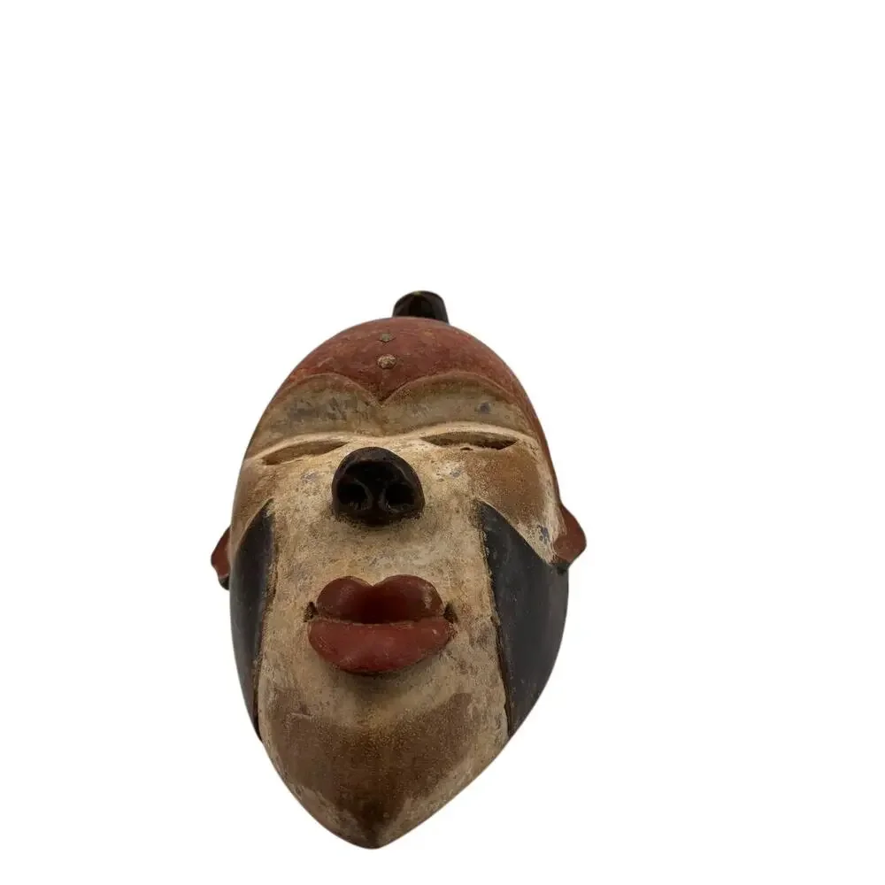 African Ashanti Tribal Wood Mask Hand Carved Wall Decor 2.06 lb Vintage